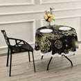 thumbnail image 7 of Coolnut Christmas Black Round Tablecloth, Wrinkle Free Soft Table Cloth with Lace, 60 Inch Table Cover for Kitchen Dining Tables, Hotels, Banquets, Camping Parties House Decor, 7 of 7