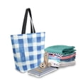 thumbnail image 2 of FORMRS Womens Canvas Tote Bag with Zipper Inner Pocket Shoulder Handbag, Blue Plain, 2 of 7