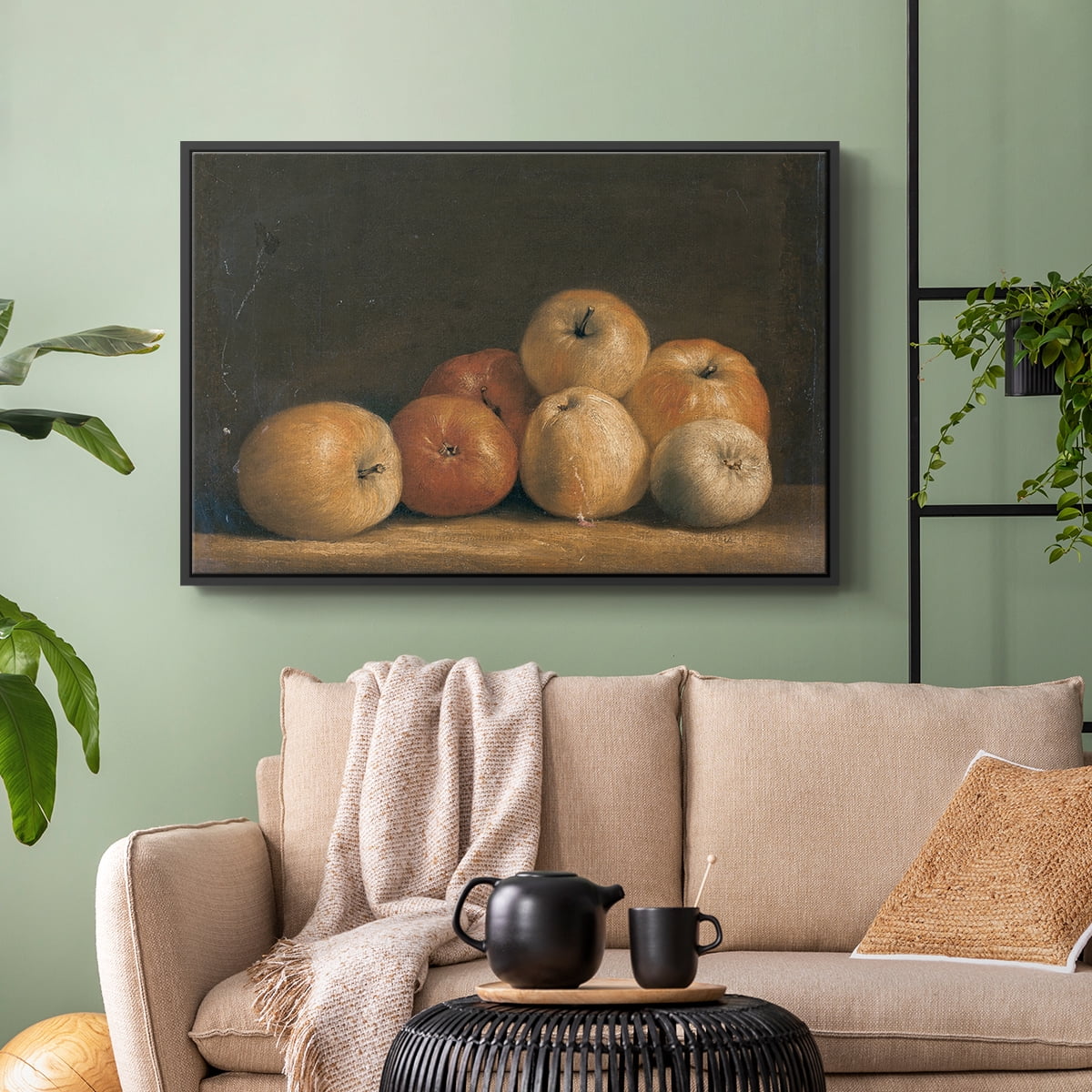 Vintage Botanical Print-LXXVIII By Wexford Home Framed in Black Wood Gallery Wrapped Canvas 25 in. x 37 in.