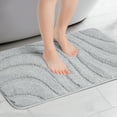 thumbnail image 2 of Unique Bargains Non Slip Bath Mat Geometry Bathroom Rug Absorbent Mat Microfiber Bath Rugs Light Gray 16" x 24", 2 of 6