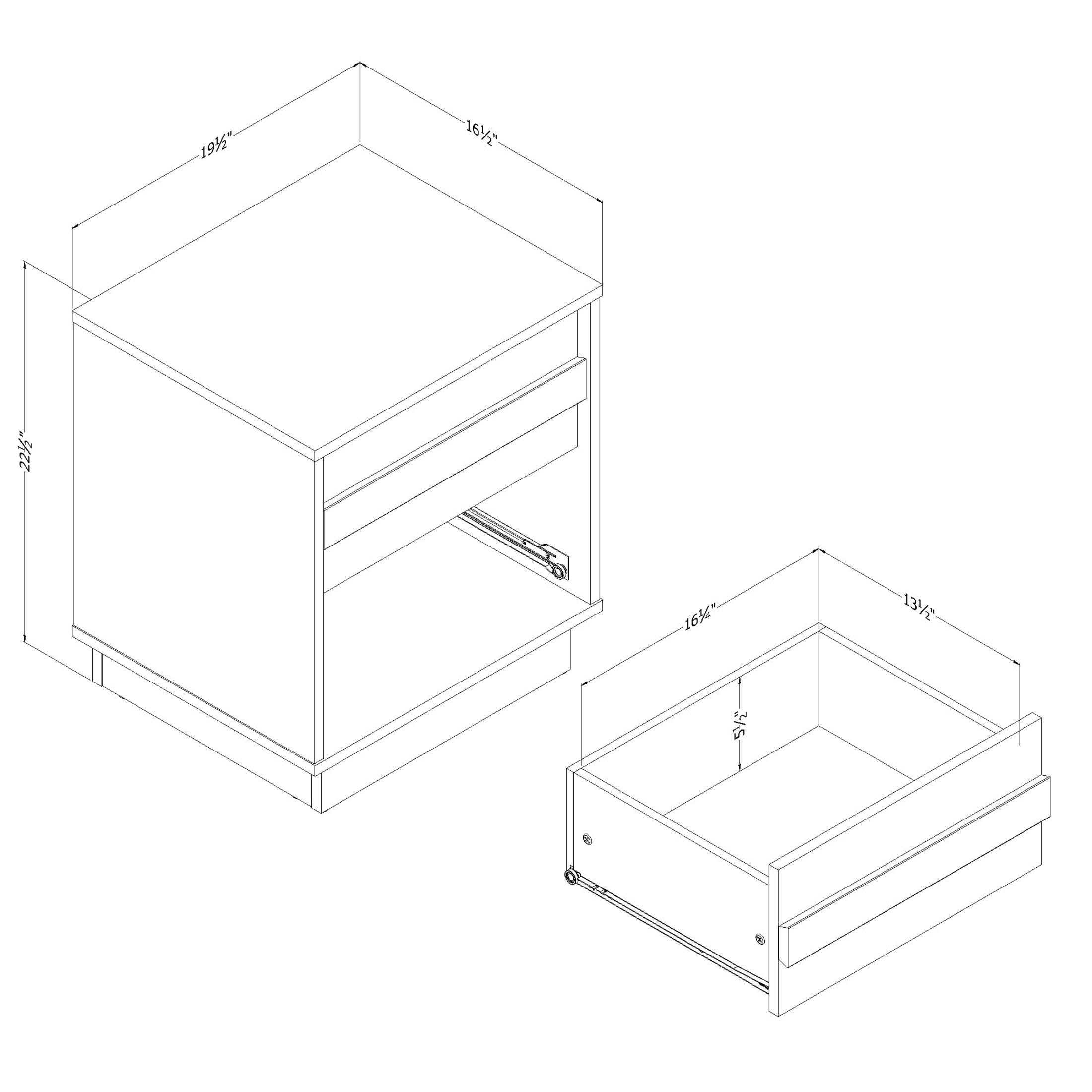 South Shore Serrano, Contemporary Nightstand,  Beige