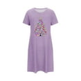 thumbnail image 2 of Censtreet Christmas Nightgowns for Women Short Sleeve Sleepshirt Button Down Nightshirt Soft Pajamas Dress Casual Sleepwear, 2 of 6