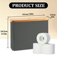 thumbnail image 2 of FT Hita Soporte de Almacenamiento de Papel Higiénico, Cesta de Almacenamiento con Tapa de Bambú, Cesta de Papel Higiénico con Tapa para Soporte de Papel Higiénico Estándar de 12 Rollos, 2 of 6