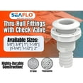thumbnail image 3 of SEAFLO 3/4” White Thru-Hull Fitting with Check Valve – High-Impact Polypropylene + Glass-Filled Nylon – UV-Resistant, Marine-Grade Design – 4-Year Warranty (2-Pack), 3 of 5