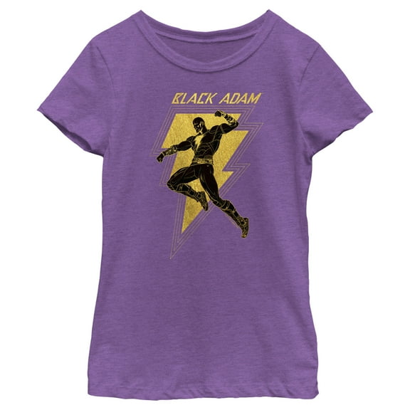 Girl's Black Adam Wrath of the Legend Graphic Tee Purple Berry Large