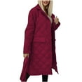 thumbnail image 5 of HTNBO Women's Mid-Long Quilted Wrap Coat Hooded Long Sleeve Puffer Jacket Winter Warm Padded Down Coats Elegant Outerwear, 5 of 5