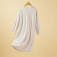 thumbnail image 4 of YHAJDS Women Fall Winter Sleepwear,Sleepwear For Women Nightgown,Solid Color Long Sleeve Loose Robe Style Casual Sleep Dress For Winter, 4 of 5