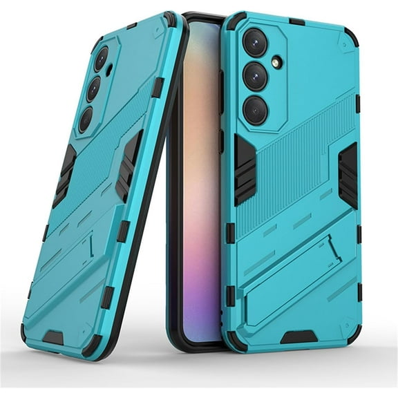 Case for Galaxy M55 5G,Military Protection [Built-in Kickstand] Dual-Layer Heavy Duty TPU PC Shockproof Antiskid Thermolysis Phone Case for Samsung Galaxy M55 5G (Sky Blue)