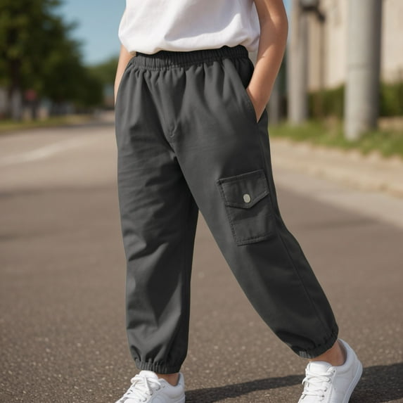 Hessimy Boys Hiking Cargo Pants Quick Dry Joggers Pull On 6-12 Months 12-24 Months 2T 3T 4T 5T 6T 7T 8T 9T Children(Grey,7-8 Years)