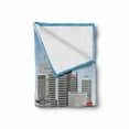 thumbnail image 2 of Detroit Soft Flannel Fleece Throw Blanket, Detroit Skyline with Skyscrapers and Modern Buildings Clear Sky Water Reflection, Cozy Plush for Indoor and Outdoor Use, 50" x 60", Multicolor, by Ambesonne, 2 of 6