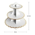 thumbnail image 6 of Tnobhg 3 Tiers Cupcake Stand Bronzing Edge Disposable Paper Cake Dessert Pastry Holder Display Rack Tower Baby Shower Birthday Graduation Wedding Party Supplies, 6 of 8