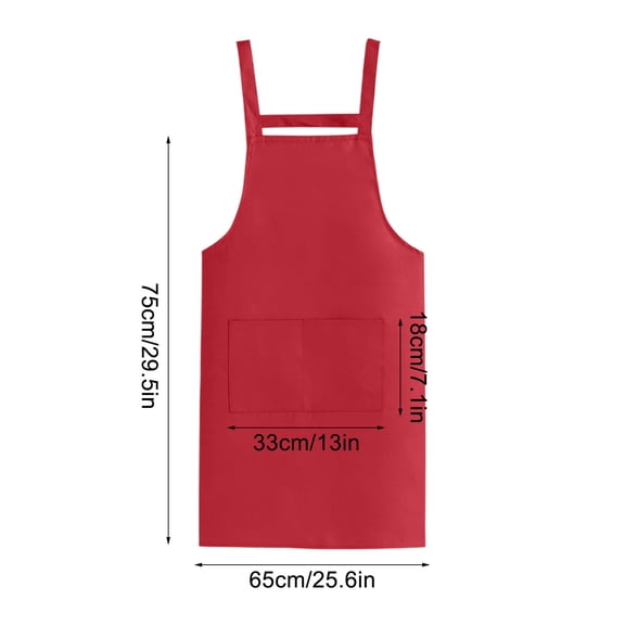 Rkxzt Apron,H Back Style Apron with Pocket Adjustable Large Size Kitchen Cooking Baking Gardening 75x65cm,Aprons|Cotton,Wine