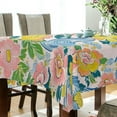 thumbnail image 5 of Yayeee Tablecloths 60" x 60" Rectangle Wrinkle Resistant Party Table Cover, Blue Floral Wave, 5 of 8