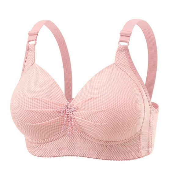 Womens Everyday Bras, Seamless Bra V Neck Lace Floral Wireless Bralette No Underwire Bra for Women 38-44