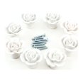 thumbnail image 2 of MasteelfCA 8pcs Rose Shaped Ceramic Kitchen Cupboard Cabinet Drawer Door Knobs Pull Handles (White), 2 of 7