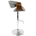 thumbnail image 3 of Curvo Mid-Century Modern Adjustable Barstool with Swivel in Walnut and Light Grey by LumiSource, 3 of 8