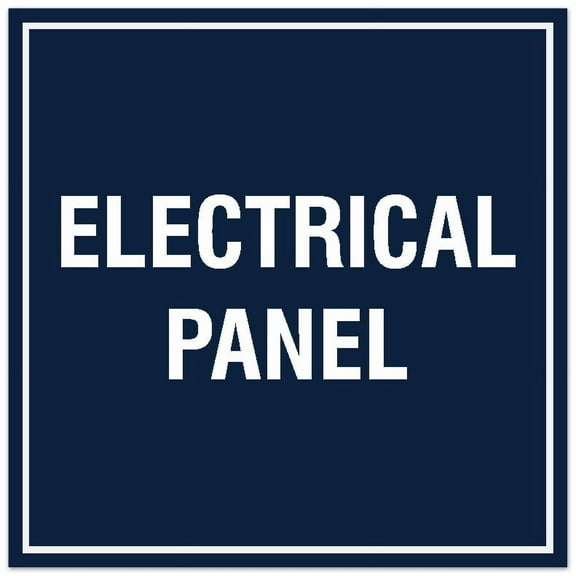 Signs ByLITA Square Electrical Panel Sign - Easy Installation | Durable Material (Navy Blue / White) - Large