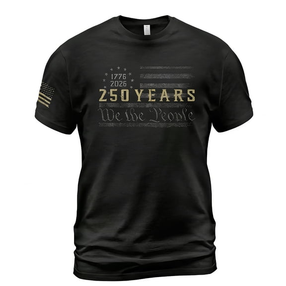 Curuila Mens Usa 250Th Anniversary Shirt Crew Neck Print Short Sleeve Fashion Comfort Tee Black Size L