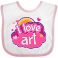 thumbnail image 3 of Inktastic Artist I Love Art Girls Baby Bib, 3 of 4