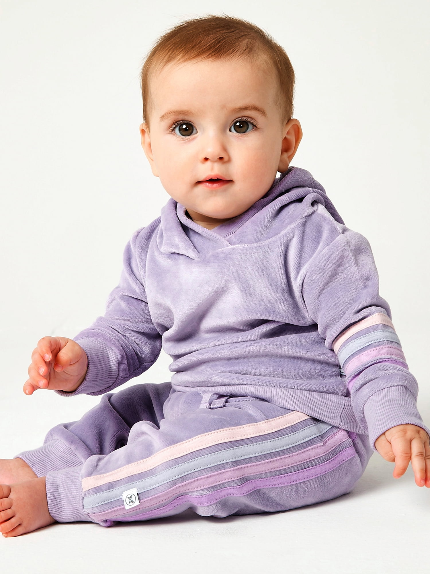 Honest Baby Clothing Organic Cotton Boy or Girl Long Sleeve 2 Piece Velour Hoodie and Sweatpant Set, Newborn to 24 Months
