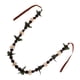 thumbnail image 5 of Collar de flores hawaianas con forma de nuez de kukui negra para graduación, lazo de cinta, collar de leis hawaianos para fiesta de graduación de secundaria y universidad, accesorios, 5 of 5