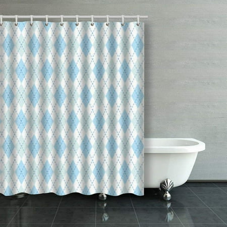 BSDHOME Argyle Pattern Illustration Shower Curtains Bathroom Curtain ...