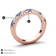 thumbnail image 4 of TriJewels 0.80 ctw Iolite and Lab Grown Diamond (3.00 mm) 9 Stone Wedding Band in 10K Rose Gold, 4 of 6