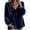 35#Dark Blue, variant on Empire Waist Tops for Women Velvet Long Sleeve V Neck Pullover Loose Fit Gathered Front Lace Trim Fall Casual Babydoll Blouse Womens Dressy Top