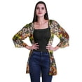 thumbnail image 1 of Moomaya Printed Georgette Shrug Ruffled Back Drop Hem Beach Cover Up For Women, 1 of 5