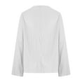 thumbnail image 5 of Ltctricy Long Sleeve Shirts for Women Trendy V Neck Solid Color Pleated Loose Tee Tops Casual Tunic Blouses(White,X-Large), 5 of 6