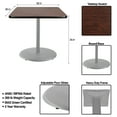 thumbnail image 3 of Hampden Furnishings Bennet Collection Steel Frame 36" Square Top, Round Base, 36" Height, Cafe Table Grey Frame/Mahogany Top, 3 of 5
