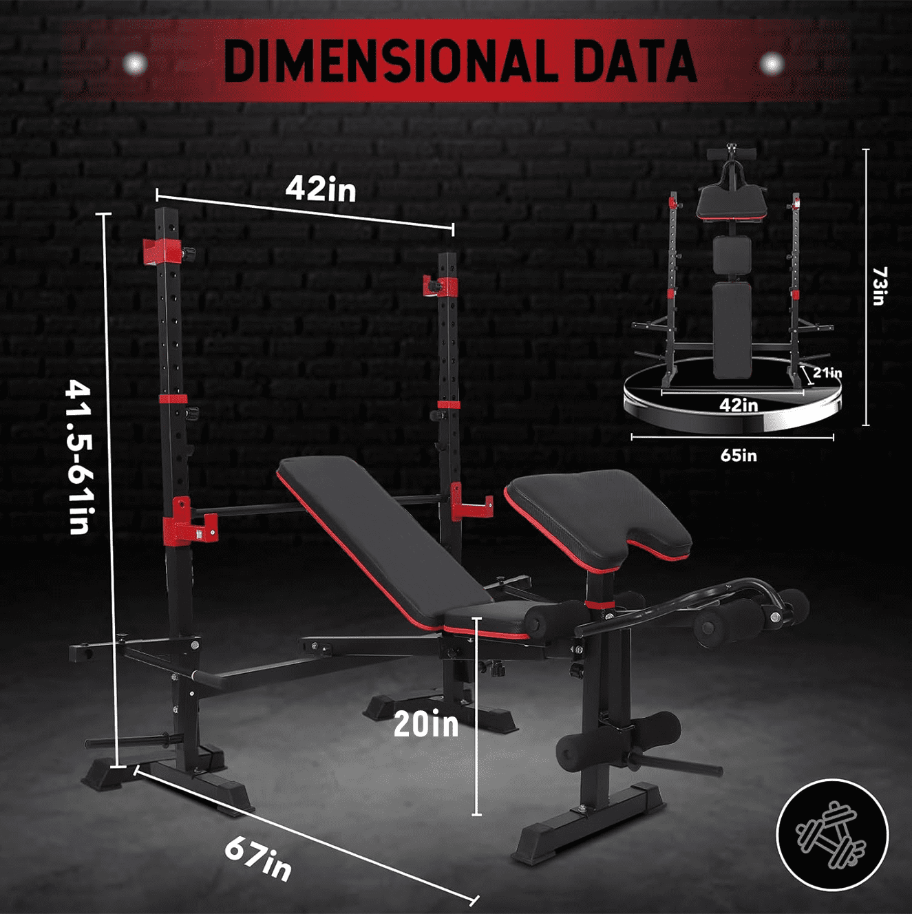 PUATUL 1500LBS 6 IN 1 Olympic Weight Bench Set with Leg Extension/Curl, Bench Press Set with Preacher Curl and Squat Rack for Home Gym Workout