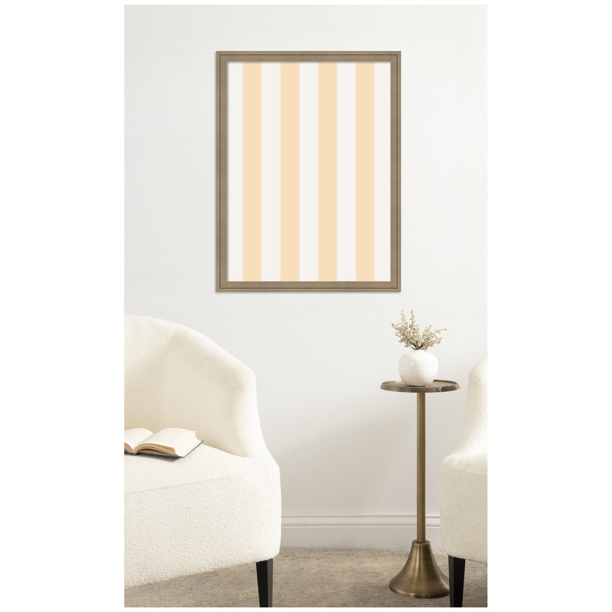 Kate and Laurel Framed Fabric Pinboard 20 x 26,  Printed Linen Classic Bulletin Board for Use as a Vision Board or Wall Organization, Florence Light Brown Frame