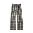 thumbnail image 5 of yillto Womens Plaid Pants Casual Drawstring Elastic Waist Straight Leg Baggy Sweatpants with Pockets, 5 of 6
