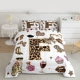 thumbnail image 2 of Feelyou Teens Leopard Print Twin Comforter Sets, Monogrammed F Bedding Set, 2pcs, 2 of 8