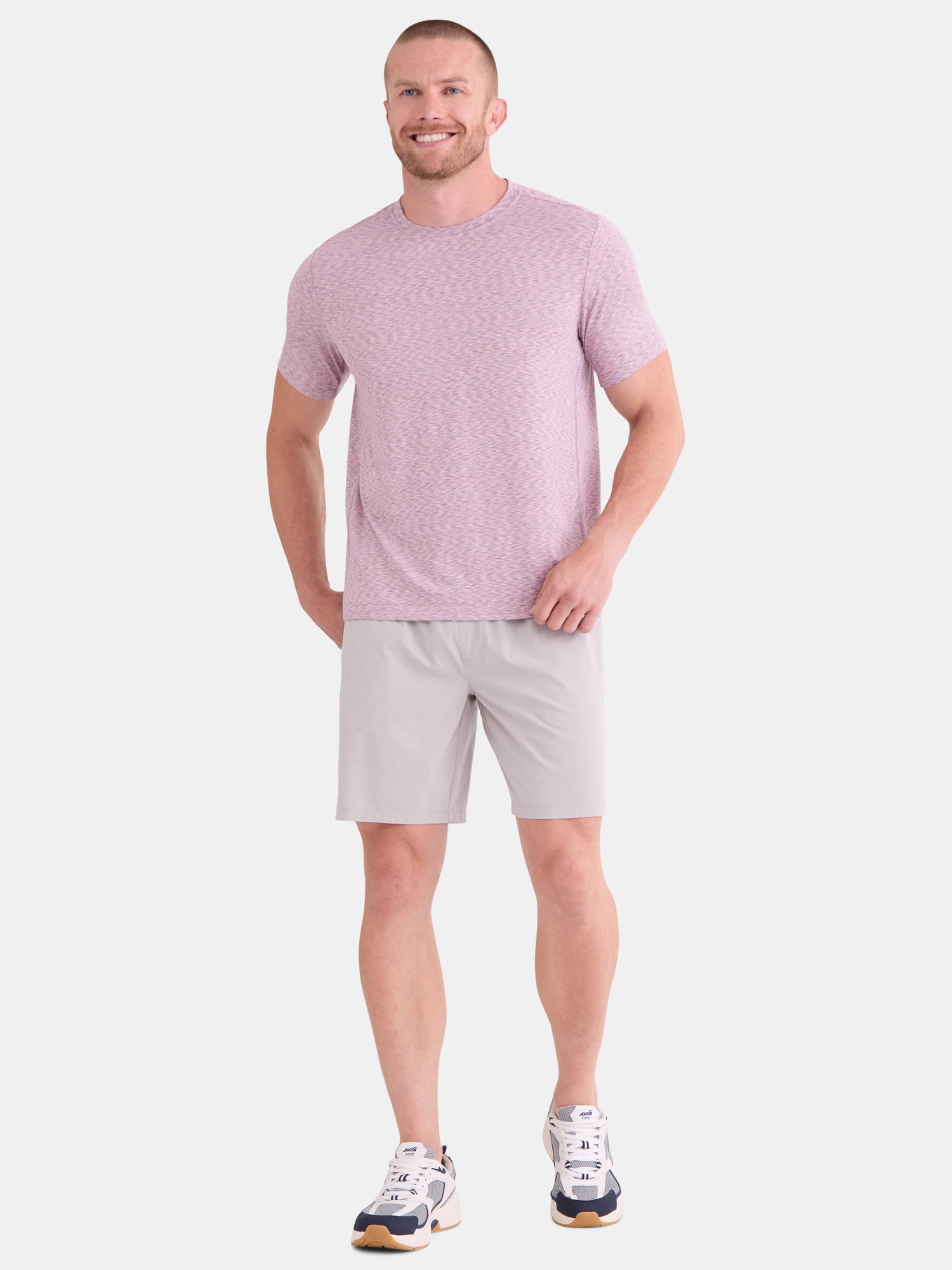 Athletic Works Men's and Big Men's Space Dye Tee with Short Sleeves, Sizes S-3XL