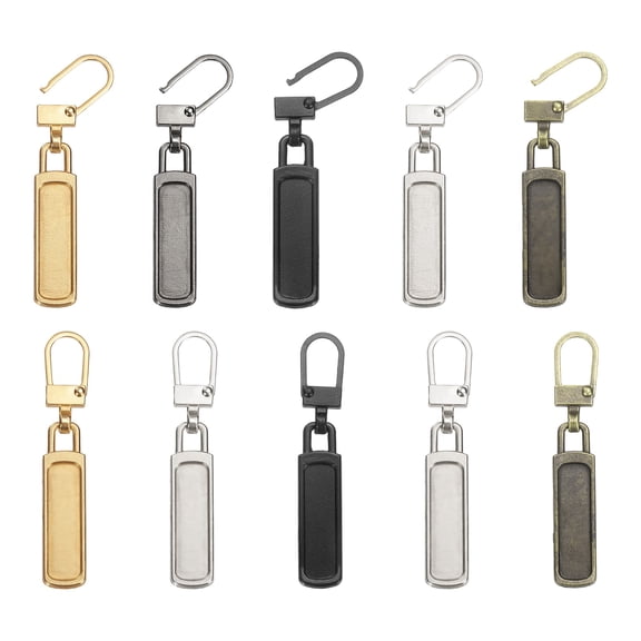 2Set Zipper Pull Replacement, Rectangle Detachable Tiny Zipper Slider, 5 Color