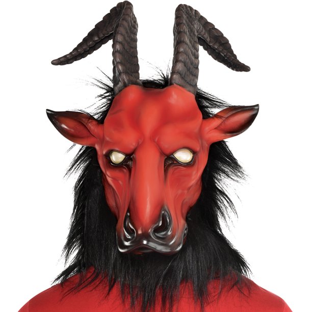 Amscan Hellfire Beast Latex Mask Halloween Accessory for Men, Devil