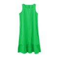 thumbnail image 3 of Mode Décontractée O-Cou Solide Couleur Gilet Sans Manches Douce Robe Plissée des Femmes, 3 of 5
