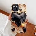 thumbnail image 2 of Luxury Black Gold Heart iPhone Case for Valentine’s Day, Compatible with iPhone 11/12/13/14/15/16 (Pro Max/Plus), Premium Glossy Design for Fashion Lovers, 2 of 9