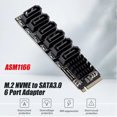 thumbnail image 4 of M.2 NVME PCI-E PCIE X4 X8 X16 To 6 Ports 5 Ports 3.0 SATA Adapter Card Riser SATAIII 6Gbps Chassis Server PC Expansion Card NVMe to 5 Ports SATA, 4 of 6