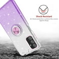 thumbnail image 4 of TJS for Samsung Galaxy A14 5G Phone Case, with Tempered Glass Screen Protector, Two Tone Shinny Glitter Metal Ring Magnetic Support Kickstand Cover for Galaxy A14 5G (Purple), 4 of 6