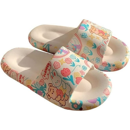 

PIKADINGNIS Slippers Women Kawaii Slippers for Women Cute Slippers for Women Bear Rabbbit Slippers Cloud Slides for Women