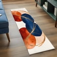 thumbnail image 3 of 2'x6' Rug Runners for Hallways Kitchen, Navy Blue Burnt Orange Non Slip Entryway Beside Floor Carpet Runner, Geometric Modern Boho Art Washable Laundry Room Bedroom Throw Rugs Mat for Family Pet, 3 of 8