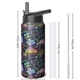 thumbnail image 3 of Triple Insulated 18oz Plants Themed Water Bottle with Straw, Stainless Steel Metal Bottle, Leak Proof Lids for Travel, Sports, Gym Suitable for Men & Women, 3 of 6