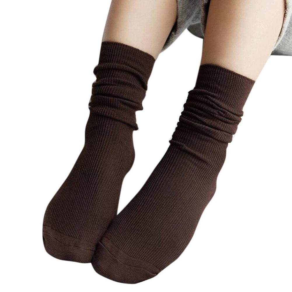 AG_ KF_ Women Girls Soft Knitting Cotton Blend Socks Middle Tube Stockings Socks