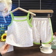 thumbnail image 4 of COMVALUE Baby Girls' Toddler Sleeveless Tank Top Shorts Set Green for Size 18-24 Months, 4 of 6