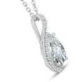 thumbnail image 2 of Pompeii 1 1/4Ct Pear Shape Halo Diamond Pendant 14k White Gold Necklace Lab Grown (GH,VS2), 2 of 5
