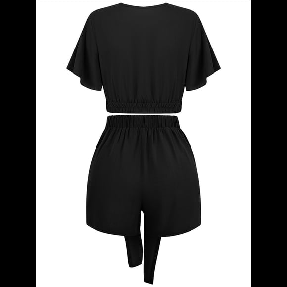 Conjunto Top y Shorts Negro XL