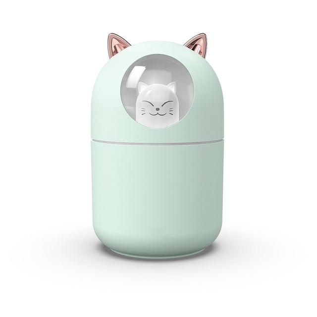 Advancent Humidificador de aire 300ML Difusor humectante de cabecera recargable con luz nocturna Auto-apagado Quiet Mist Maker Blanco Electrodomésticos Verde Advancent HA063797-03